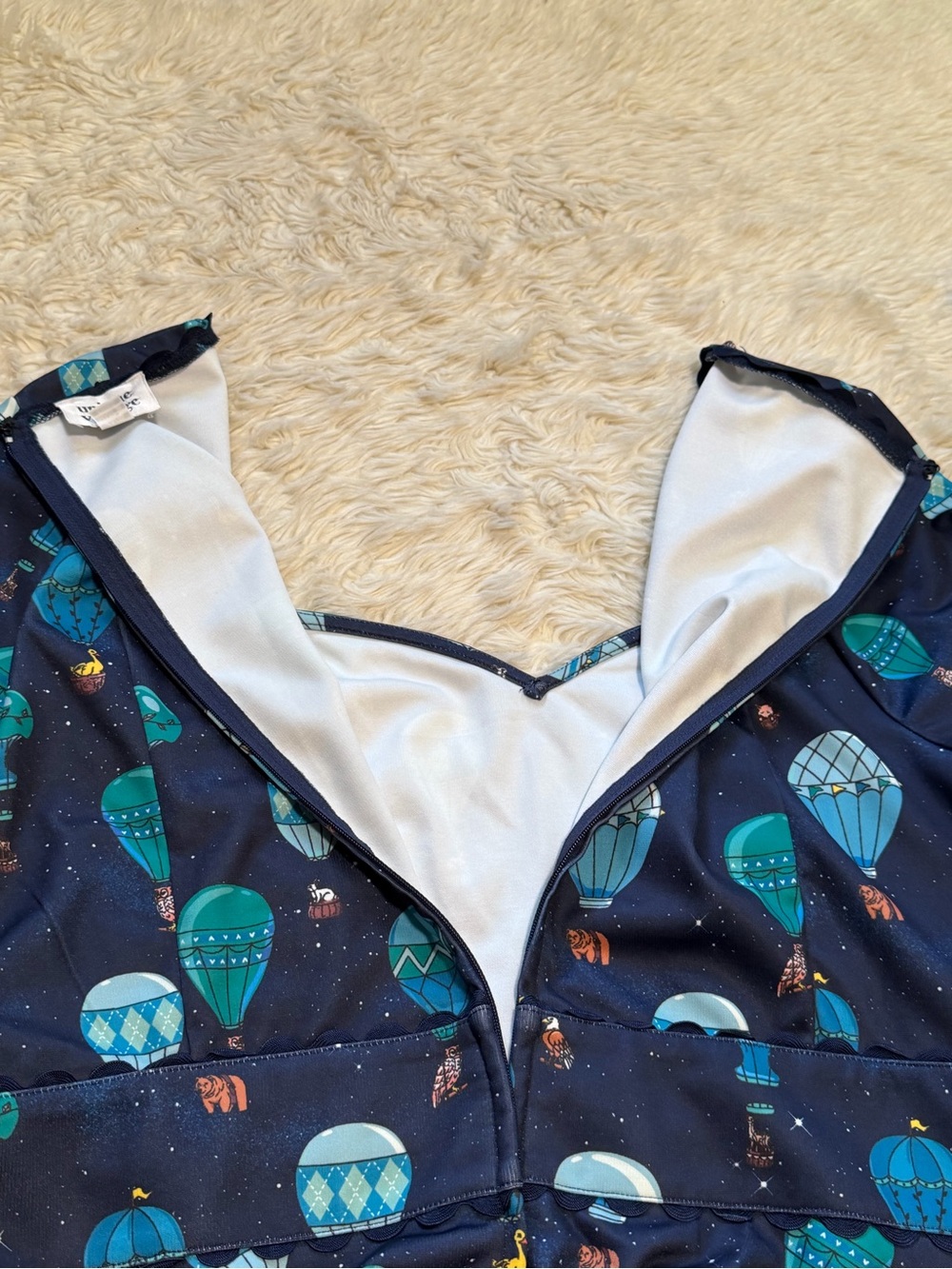 Unique Vintage Animals in Hot Air Balloon Dress - Size 18 - Picture 5 of 7